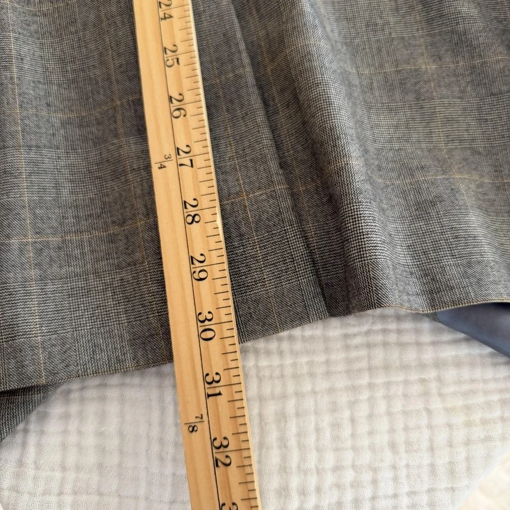 Vintage Alan Flusser Sport Coat Mens 44R Gray Glen Plaid Wool Tweed 80s Academia